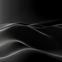 Abstract Wavy Black Surface with White Lines and Tiny Dots photo