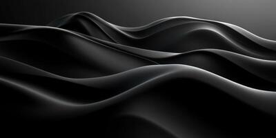 Abstract Black Fabric with Gentle Waves and Soft Lighting photo