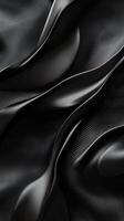 Abstract Black Fabric with Wavy Stripes photo