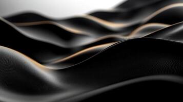 Abstract Black and Gold Wavy Surface with Texture photo