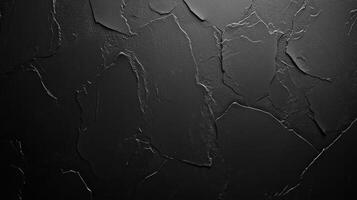 Abstract Black Textured Surface with Irregular Cracks photo