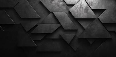 Abstract Geometric Pattern of Black Triangles and Hexagons photo