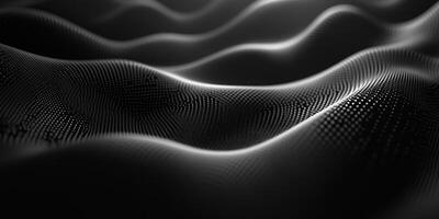 Abstract Black and White Wavy Surface with Dotted Pattern photo