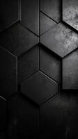 Abstract Black Hexagon Pattern with Specks of Gold photo