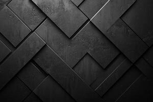 Abstract Geometric Pattern of Interlocking Black Rectangular Panels photo