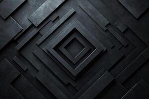 Black Geometric Pattern of Interlocking Rectangular Shapes photo