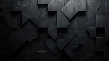 Abstract Geometric Pattern of Black Rectangular and Triangular Shapes photo