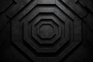Black Octagonal Pattern with Depth and Texture photo