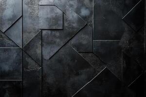 Abstract Black Geometric Pattern with Rough Texture photo