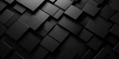 Abstract Black Geometric Pattern of Interlocking Squares photo