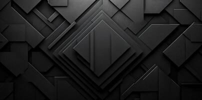 Abstract Black Geometric Pattern with 3D Shapes and Textures photo