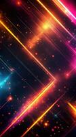 Abstract Neon Lights and Glowing Lines on a Dark Background photo