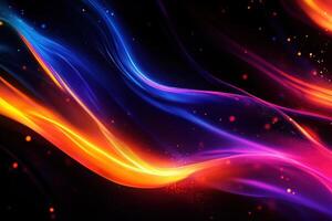 Abstract Glow with Wavy Lines and Bokeh Lights photo