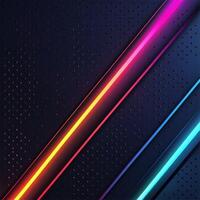 Abstract Dark Background with Neon Stripes and Circular Pattern photo