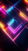 Abstract Neon Light Display with Geometric Shapes photo