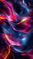 Abstract Cosmic Swirls with Glowing Lights photo