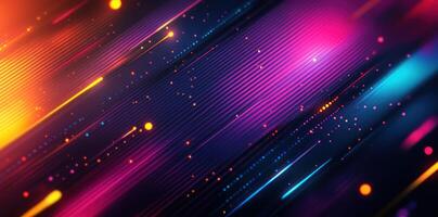 Abstract Background with Diagonal Lines, Glowing Lights, and Bokeh Effect photo
