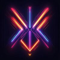 Abstract Neon Light Design with Geometric Shapes photo