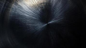 Abstract Radial Pattern on a Black Surface with Subtle Light Reflection photo