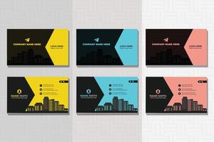 Double sided Business Card design template. Modern Business Card template with geometric shapes, waves for business, technology. Simple and clean design with a logo and a place.... vector