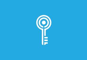 Modern Digital Key Logo - Secure Access and Technology Symbol vector