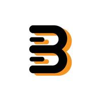 Letter B Logo Icon with Dynamic Gradient in Black and Orange vector