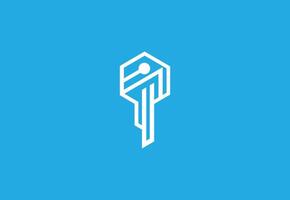 Modern Abstract Key Icon - Security Concept vector