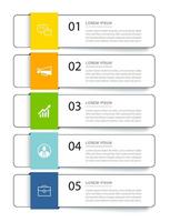 5 data infographics thin line index template. Illustration abstract background. Can be used for workflow layout, business step, banner, web design. vector