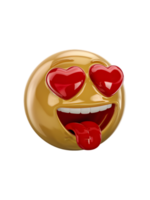 3D rendered emoji with a glossy round and yellow design on transparent background png
