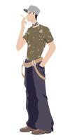Fashion figure illustration, A different men is standing with a different poses and he has wearer a beautiful outfit. vector