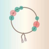 Circle shape floral frame design. vector