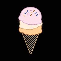 Cone colorful ice cream artwork vector