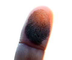 Man Interacting With Fingerprint on Touch Screen png