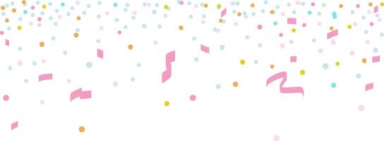 congratulatory background with colored confetti on white background. illustration vector