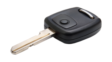 Modern car key with remote locking system isolated, detailed view transparent file png
