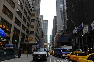 Manhattan, New York - NOVEMBER 17, 2011 one of the central streets in Manhattan, cars in the street are in the traffic jam photo
