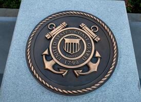 SAVANNAH, USA - DECEMBER 02, 2011 Department of the Army logo on the monument in the city of Savannah photo