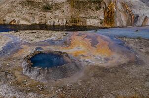 Boiling water bubbler Geyser. Active geyser with major eruptions. Yellowstone NP, Wyoming, US photo