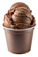 Chocolate ice cream in a brown paper cup isolated transparent file png