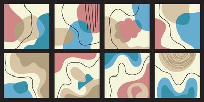 Modern abstract cover set, minimal cover design. Colorful geometric background, vector