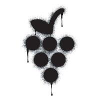 Spray graffiti grape fruit sign painted black on white. Fruit symbol. isolated on white background vector