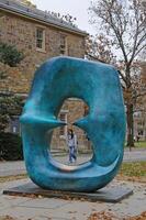 PRINCETON, NJ -15 NOVEMBER 2011 The sculpture Oval with Points by Henry Moore on the campus of Princeton University, a private Ivy League research university in New Jersey photo