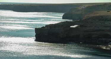 Coastal limestone cliffs on Atlesh in Crimea, Tarkhankut photo