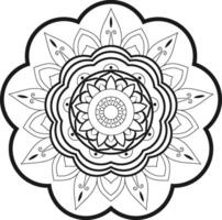 Decorative mandala on white background Circular Flower Mandala on White Free Mandala pattern art background Black and White vector