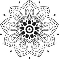 Decorative mandala on white background Circular Flower Mandala on White vector