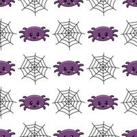 Halloween Seamless Patterns With Spider Webs And Spiders For Background, Digital Paper vector