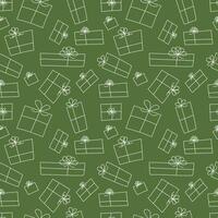 Cute Christmas doodle style pattern. Hand-drawn gift boxes. Infinite Texture, Digital Paper Pattern vector