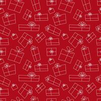 Cute Christmas doodle style pattern. Hand-drawn gift boxes. Infinite Texture, Digital Paper Pattern vector