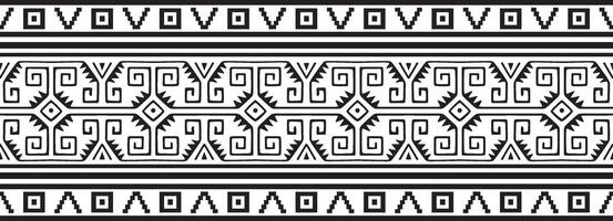 monochrome seamless ornament of Native Americans, Aztecs. Endless border of the tribes of South and Central America. vector