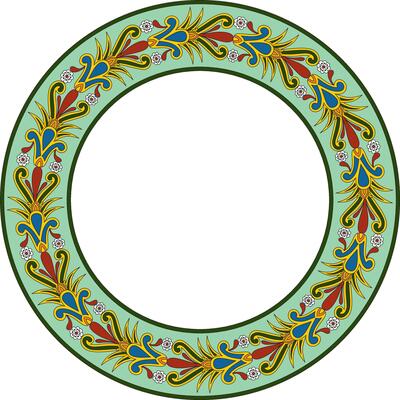 colored seamless round Egyptian ornament. Infinite circle, ring, border, Ancient Egypt frame.